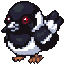 small plump pixel art magpie